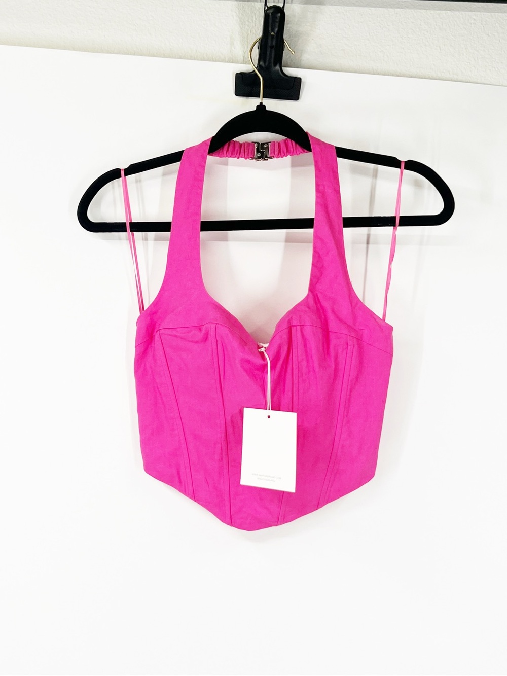 Nia Mia Corset Halter Top in Pink NWT